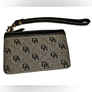 Dooney & Bourke Signature Monogram Canvas Leather interior Wristlet